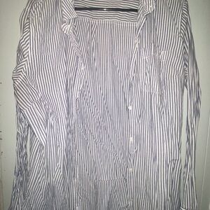 Classic Blue and White Striped Women's Button Down